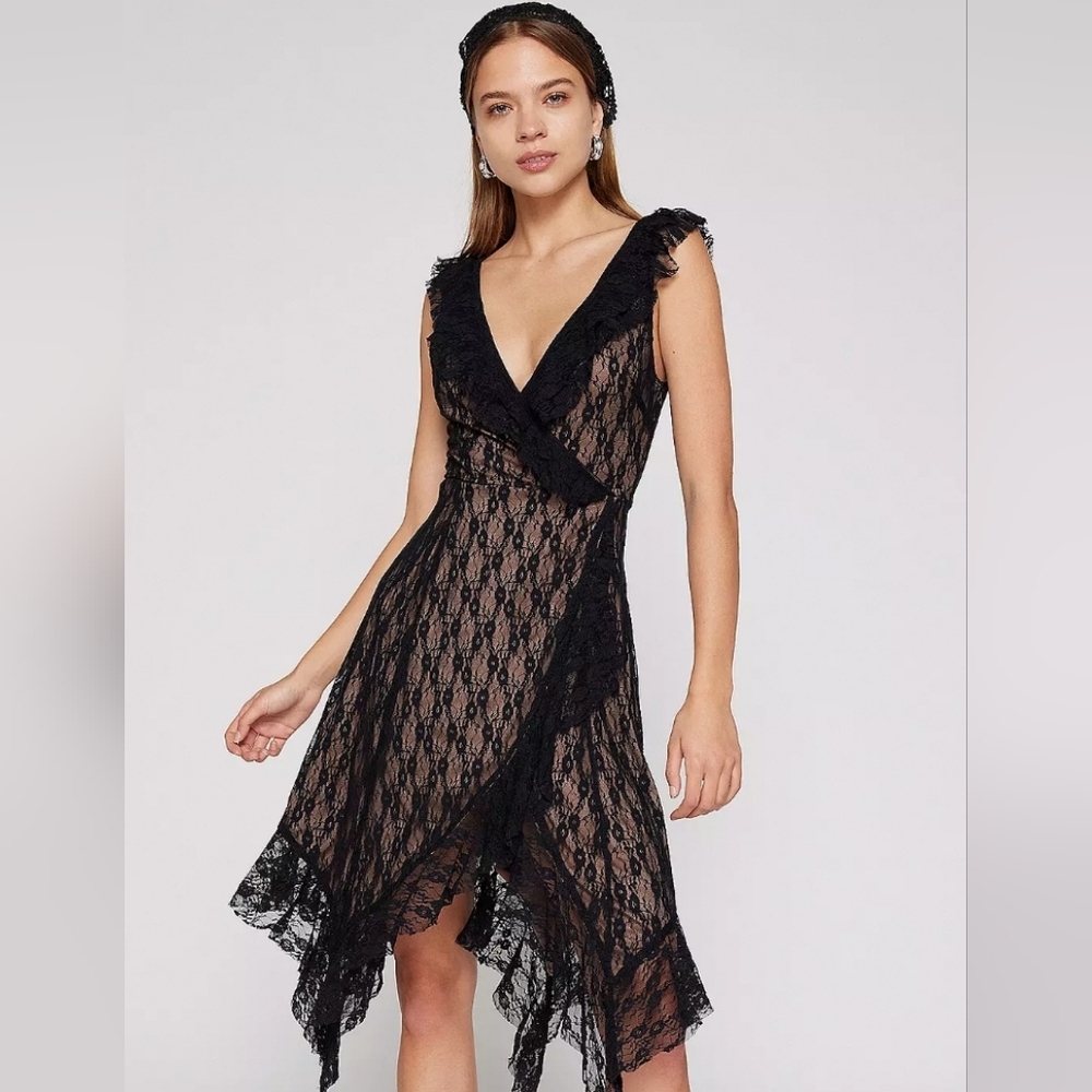 Urban Outfitter Kimchi Blue Indy Lace Midi Dress Sz SMALL NWOT